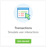 The Transactions (Simulate user interactions) link